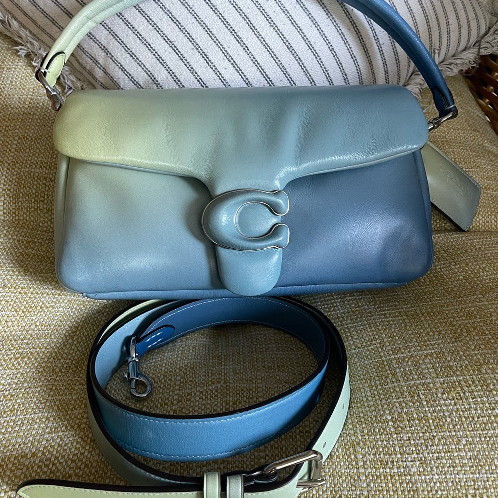 Coach Gradient Blue Leather Shoulder Bag with Strap